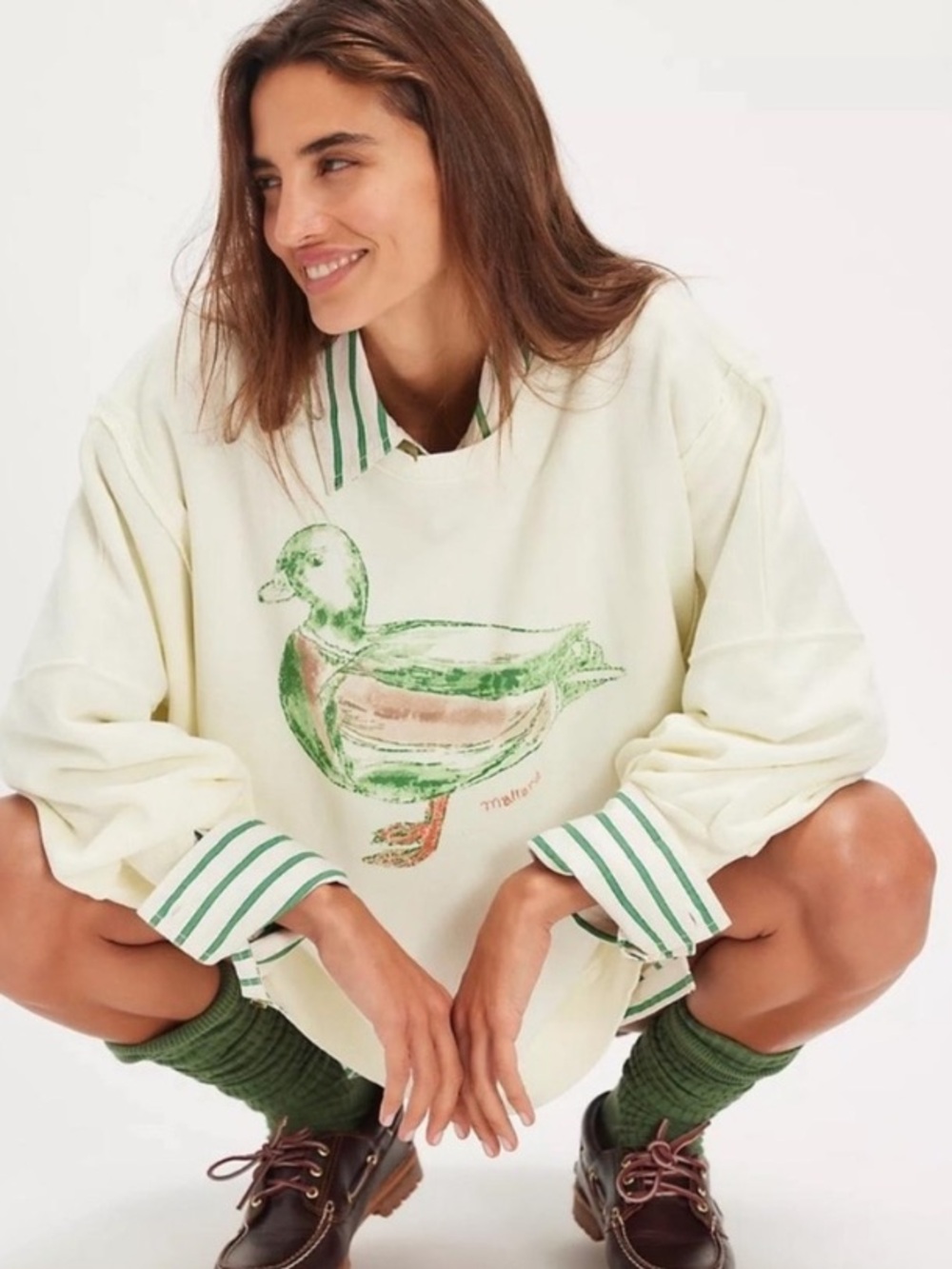 Free People Camden Mallard graphic sweatshirt NWT